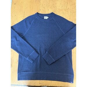 Faherty Sweater Mens Medium Blue Organic Cotton Blend Stretch Crewneck Pullover